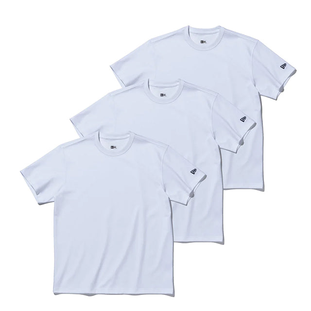 3枚パック ニューエラ 半袖 パフォーマンス Tシャツ 3-PACK COOLERA TEE WHITE NEW ERA BLANK