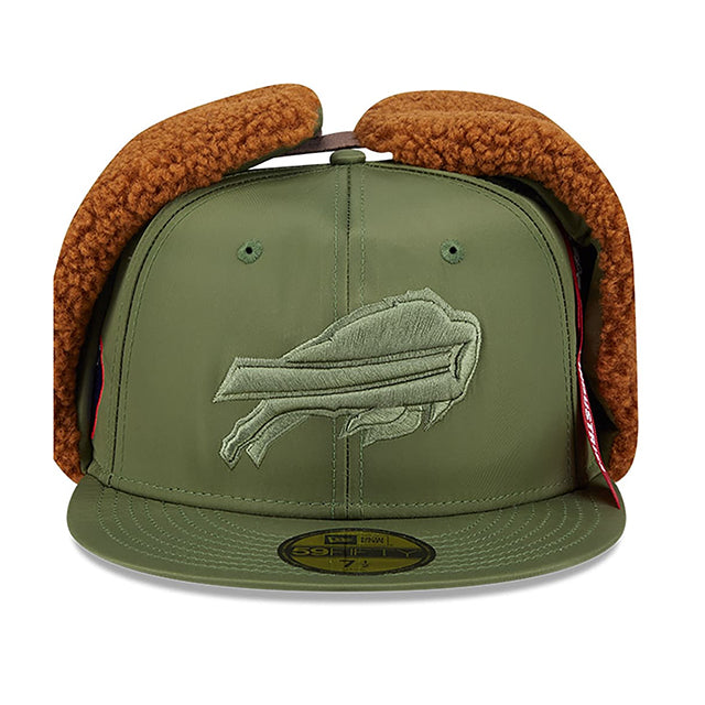 海外取寄 ニューエラ キャップ 59FIFTY バッファロー ビルズ ALPHA INDUSTRIES DOGEAR FITTED CAP OLIVE