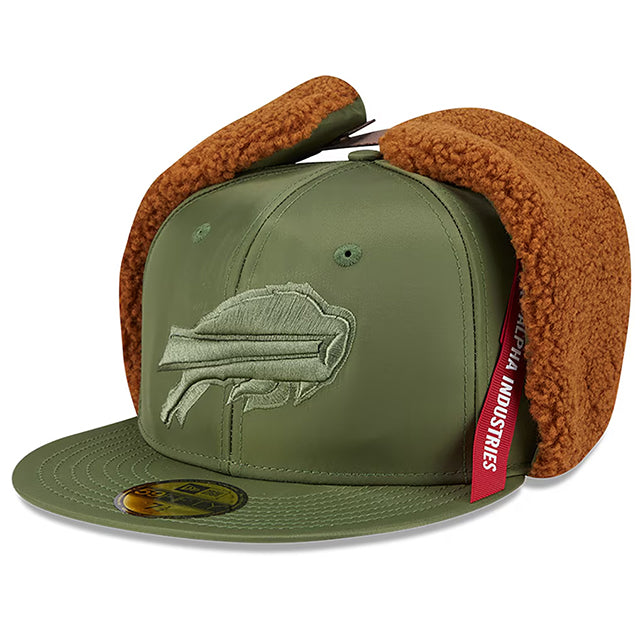 海外取寄 ニューエラ キャップ 59FIFTY バッファロー ビルズ ALPHA INDUSTRIES DOGEAR FITTED CAP OLIVE