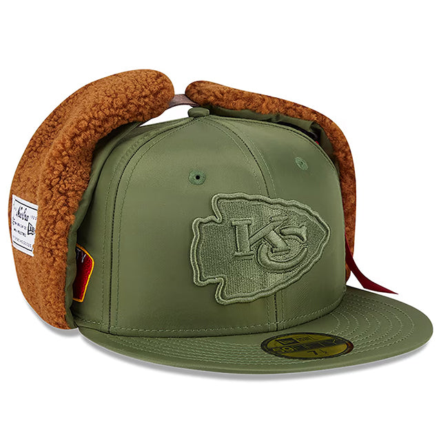 海外取寄 ニューエラ キャップ 59FIFTY カンザスシティ チーフス ALPHA INDUSTRIES DOGEAR FITTED CAP OLIVE