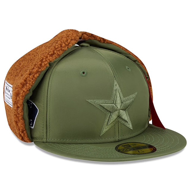海外取寄 ニューエラ キャップ 59FIFTY ダラス カウボーイズ ALPHA INDUSTRIES DOGEAR FITTED CAP OLIVE
