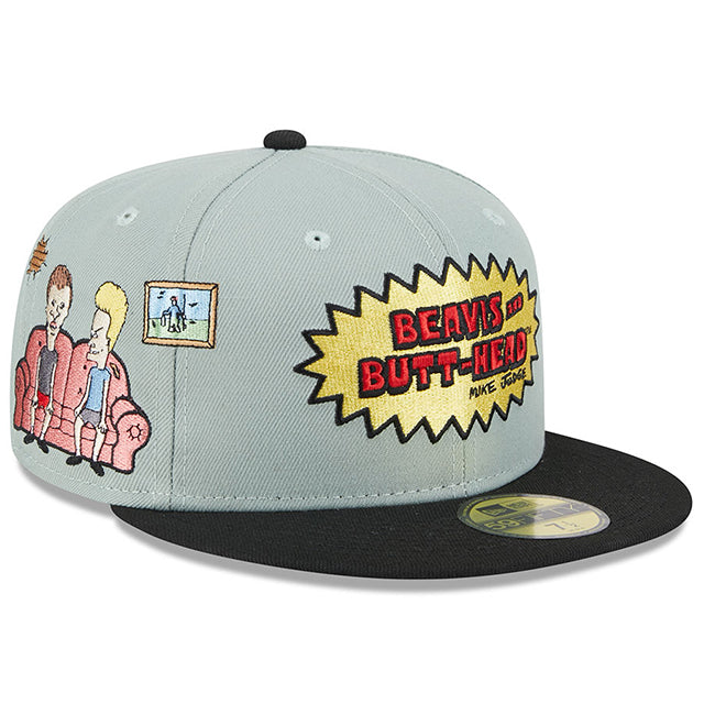 ニューエラ キャップ 59FIFTY ビーバス アンド バットヘッド COUCH FITTED CAP GREY-BLACK