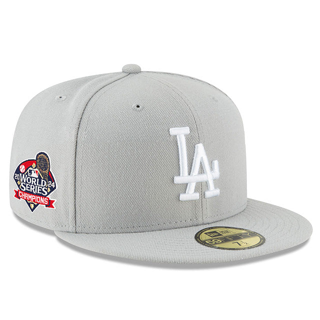 2024 ワールドシリーズチャンピオンモデル 海外取寄 ニューエラ キャップ 59FIFTY ロサンゼルス ドジャース  グレー ホワイト