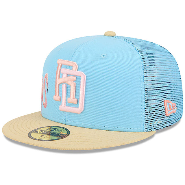ニューエラ キャップ 59FIFTY WBC ドミニカ共和国 2026 WORLD BASEBALL CLASSIC COUNTRY CONNECT TRUCKER MESH FITTED CAP SKY BLUE-TAN