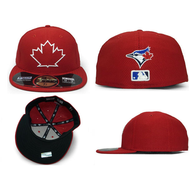 DEADSTOCK ニューエラ 59FIFTY トロント ブルージェイズ  MLB DIAMOND TECH 2014 BATTING PRACTICE FITTED CAP RED NEW ERA TORONTO BLUE JAYS