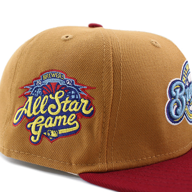 ニューエラ キャップ 59FIFTY ミルウォーキー ブルワーズ MLB 2002 MLB ALL STAR GAME LIGHT BLUE BOTTOM FITTED CAP LIGHT BRONZE