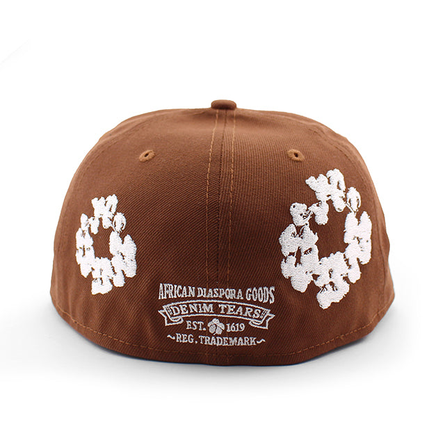 ニューエラ キャップ 59FIFTY デニム ティアーズ COTTON WREATH FITTED CAP BROWN
