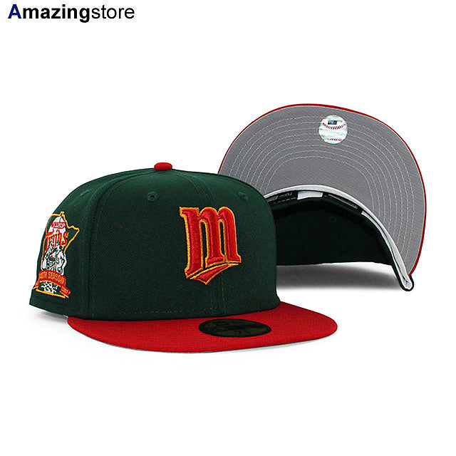 ニューエラ キャップ 59FIFTY ミネソタ ツインズ MLB 40TH ANNIVERSARY GREY BOTTOM FITTED CAP DK GREEN