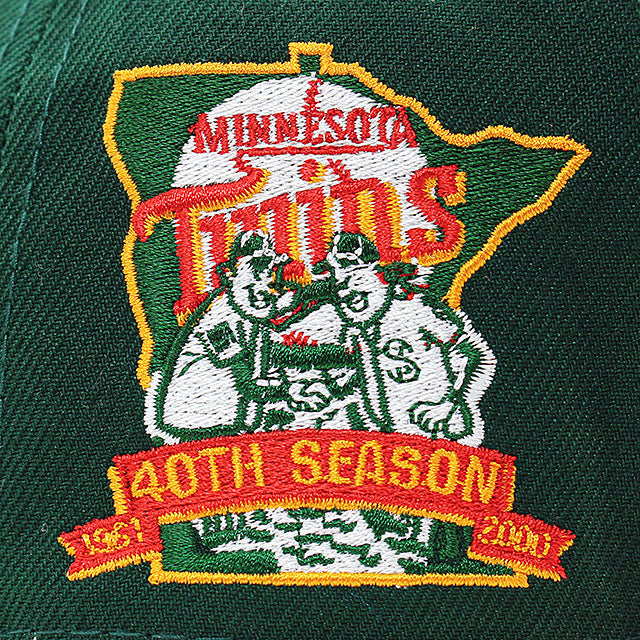 ニューエラ キャップ 59FIFTY ミネソタ ツインズ MLB 40TH ANNIVERSARY GREY BOTTOM FITTED CAP DK GREEN