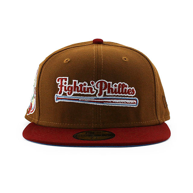 ニューエラ キャップ 59FIFTY フィラデルフィア フィリーズ MLB 100TH ANNIVERSARY FIGHTIN LIGHT BLUE BOTTOM FITTED CAP BROWN