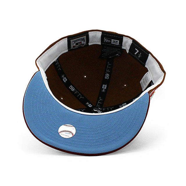 ニューエラ キャップ 59FIFTY フィラデルフィア フィリーズ MLB 100TH ANNIVERSARY FIGHTIN LIGHT BLUE BOTTOM FITTED CAP BROWN
