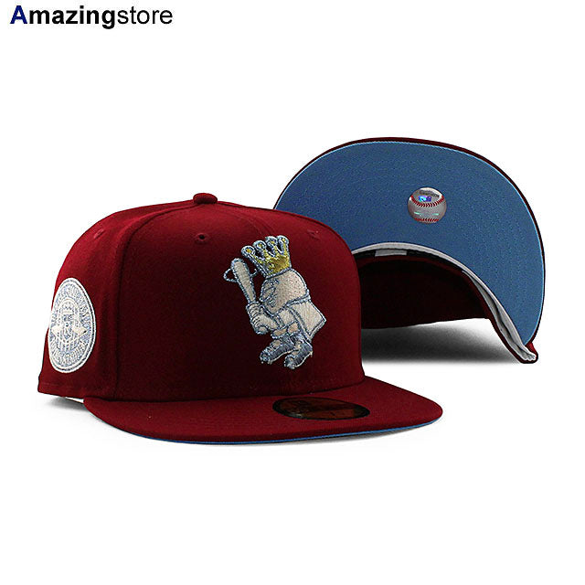 ニューエラ キャップ 59FIFTY カンザスシティ ロイヤルズ MLB 1973 ALL STAR GAME GLACIER BLUE BOTTOM FITTED CAP MAROON