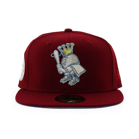 ニューエラ キャップ 59FIFTY カンザスシティ ロイヤルズ MLB 1973 ALL STAR GAME GLACIER BLUE BOTTOM FITTED CAP MAROON