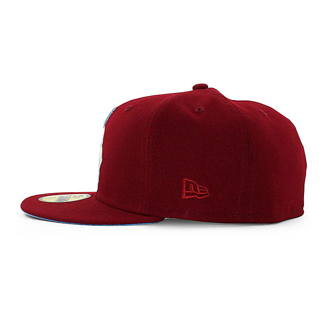 ニューエラ キャップ 59FIFTY カンザスシティ ロイヤルズ MLB 1973 ALL STAR GAME GLACIER BLUE BOTTOM FITTED CAP MAROON