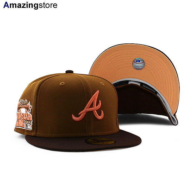 ニューエラ キャップ 59FIFTY アトランタ ブレーブス MLB 2000 ALL STAR GAME PEACH BOTTOM FITTED CAP BROWN