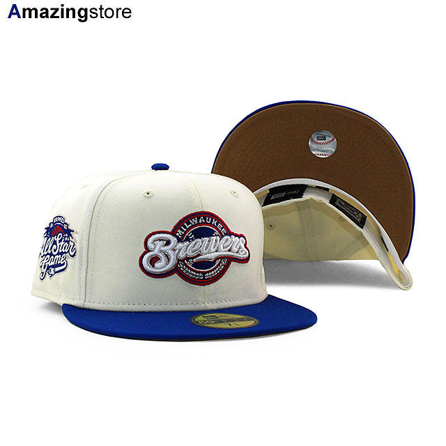 ニューエラ キャップ 59FIFTY ミルウォーキー ブルワーズ MLB 2002 MLB ALL STAR GAME BEIGE BOTTOM FITTED CAP CREAM