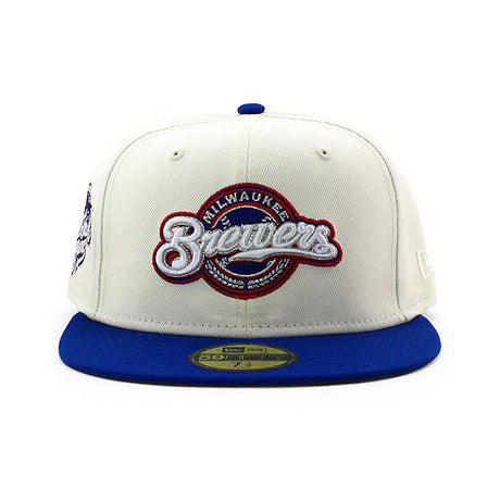 ニューエラ キャップ 59FIFTY ミルウォーキー ブルワーズ MLB 2002 MLB ALL STAR GAME BEIGE BOTTOM FITTED CAP CREAM