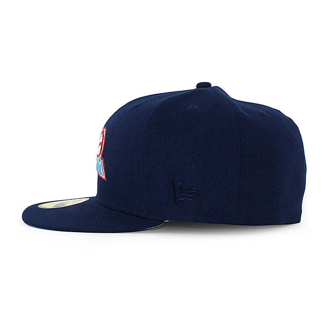 ニューエラ キャップ 59FIFTY コロラド ロッキーズ MLB 20TH ANNIVERSARY LT BLUE BOTTOM BOTTOM FITTED CAP NAVY