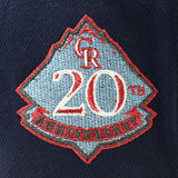 ニューエラ キャップ 59FIFTY コロラド ロッキーズ MLB 20TH ANNIVERSARY LT BLUE BOTTOM BOTTOM FITTED CAP NAVY