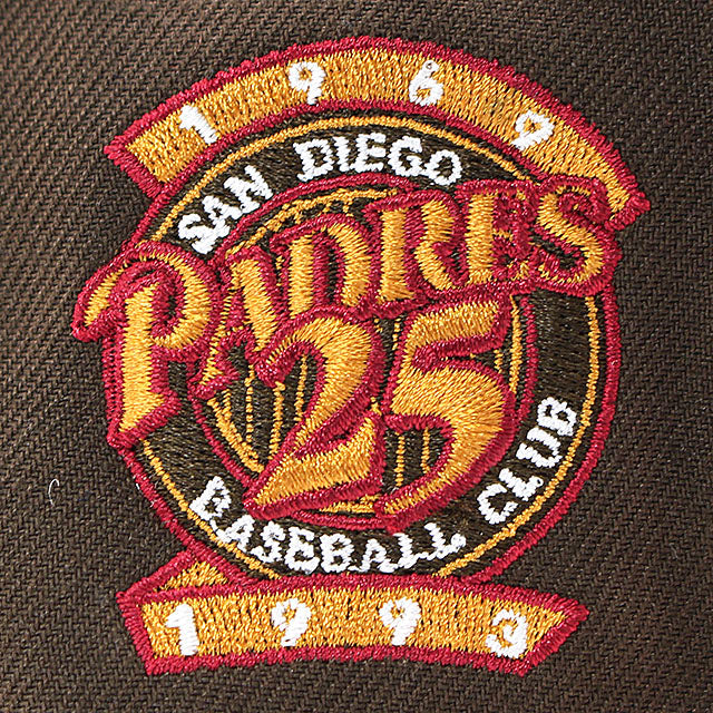 ニューエラ キャップ 59FIFTY サンディエゴ パドレス MLB 25TH ANNIVERSARY GREY BOTTOM FITTED CAP BROWN