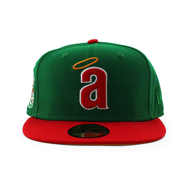 ニューエラ キャップ 59FIFTY カリフォルニア エンゼルス MLB 35TH ANNIVERSARY MANGO BOTTOM BOTTOM FITTED CAP GREEN