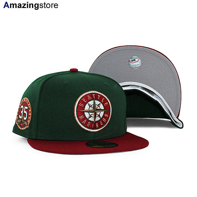 ニューエラ キャップ 59FIFTY シアトル マリナーズ MLB 35TH ANNIVERSARY GREY BOTTOM FITTED CAP GREEN