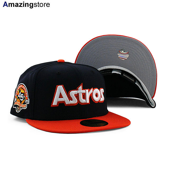 ニューエラ キャップ 59FIFTY ヒューストン アストロズ MLB 45TH ANNIVERSARY GREY BOTTOM FITTED CAP NAVY