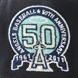 ニューエラ キャップ 59FIFTY アナハイム エンゼルス MLB 50TH ANNIVERSARY MINT BOTTOM FITTED CAP NAVY