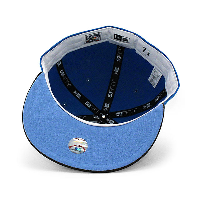 ニューエラ キャップ 59FIFTY オークランド アスレチックス MLB 50TH ANNIVERSARY GLACIER BLUE BOTTOM FITTED CAP BLUE BROWN