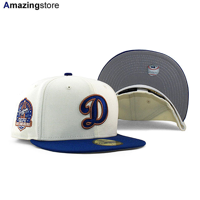 ニューエラ キャップ 59FIFTY ロサンゼルス ドジャース MLB 60TH GREY BOTTOM FITTED CAP CREAM