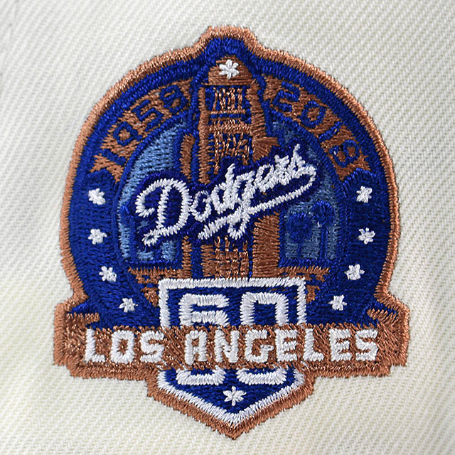 ニューエラ キャップ 59FIFTY ロサンゼルス ドジャース MLB 60TH GREY BOTTOM FITTED CAP CREAM