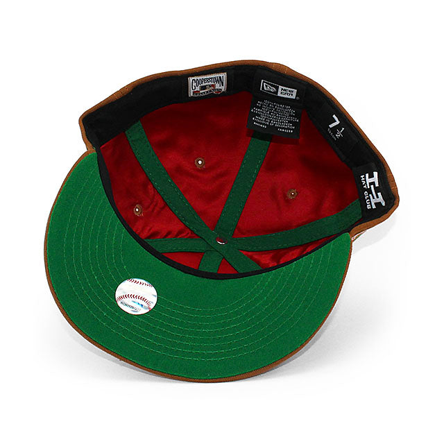 ニューエラ キャップ 59FIFTY ロサンゼルス ドジャース MLB 60TH ANNIVERSARY RED BOTTOM FITTED CAP BROWN
