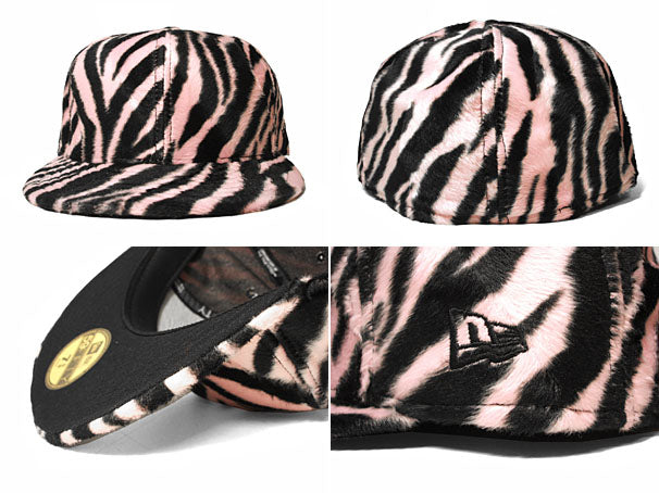 DEADSTOCK ニューエラ 59FIFTY ZEBRA PIMPIN-FUR FITTED CAP PINK-BLACK NEW ERA