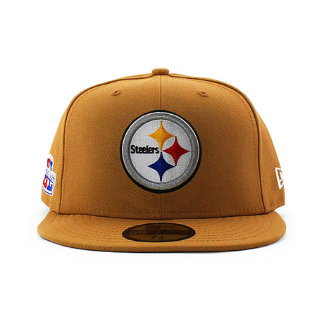 ニューエラ キャップ 59FIFTY ピッツバーグ スティーラーズ NFL SUPER BOWL XL GREY BOTTOM FITTED CAP BEIGE