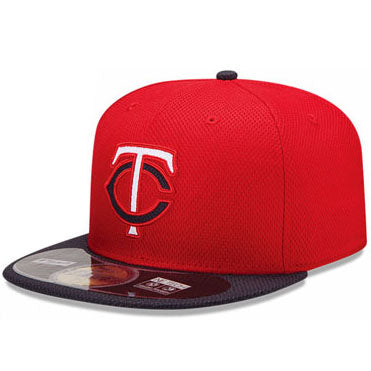 DEADSTOCK ニューエラ 59FIFTY ミネソタ ツインズ MLB DIAMOND ERA BATTING PRACTICE ROAD FITTED CAP RED NEW ERA MINNESOTA TWINS