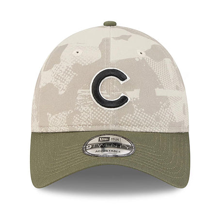 ニューエラ キャップ 9TWENTY シカゴ カブス 2025 MLB ARMED FORCES STARS N STRIPES ADJUSTABLE CAP LT BEIGE