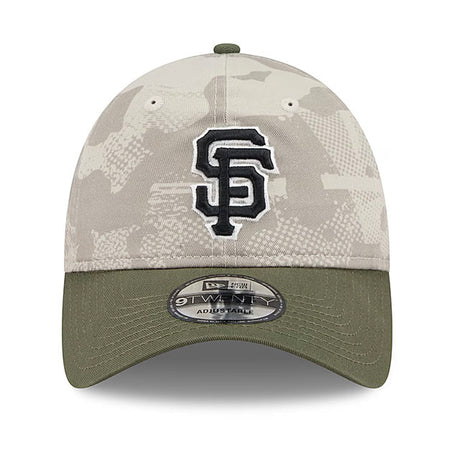 ニューエラ キャップ 9TWENTY サンフランシスコ ジャイアンツ 2025 MLB ARMED FORCES STARS N STRIPES ADJUSTABLE CAP LT BEIGE