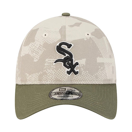 ニューエラ キャップ 9TWENTY シカゴ ホワイトソックス 2025 MLB ARMED FORCES STARS N STRIPES ADJUSTABLE CAP LT BEIGE