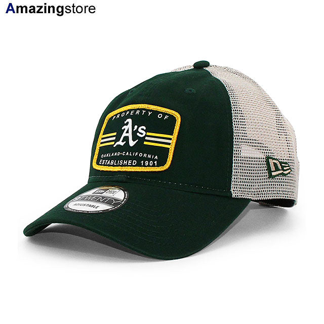 ニューエラ メッシュキャップ 9TWENTY オークランド アスレチックス MLB PROPERTY TRUCKER MESH CAP GREEN