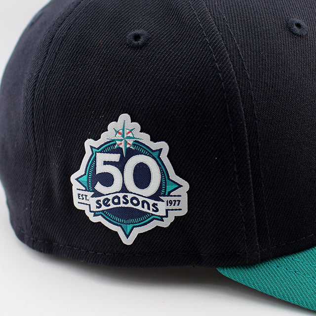 シアトル マリナーズ50周年記念モデル ニューエラ キャップ 9FORTY M-CROWN MLB 50th ANNIVERSARY SNAPBACK CAP NAVY TEAL