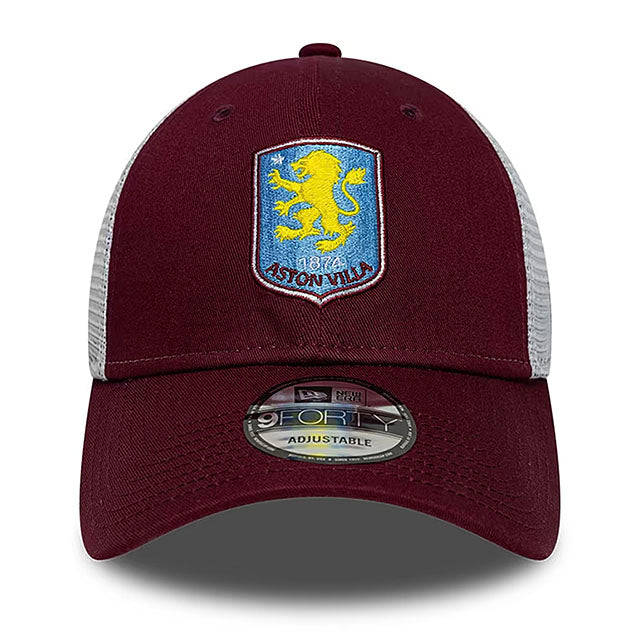 ニューエラ 海外取寄 メッシュキャップ 9FORTY アストン ヴィラ FC PREMIER LEAGUE TRUCKER MESH CAP BURGUNDY