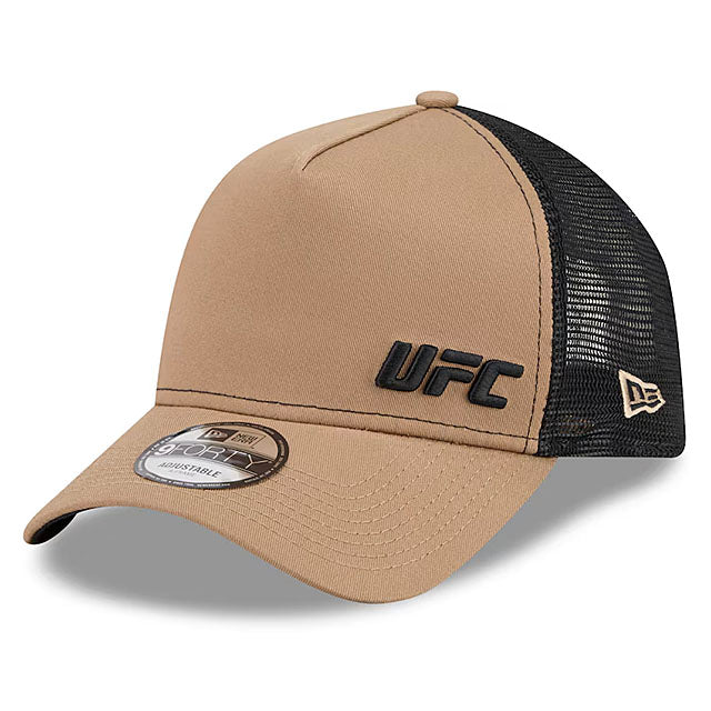 ニューエラ メッシュキャップ 9FORTY UFC FLAWLESS A-FRAME TRUCKER MESH CAP KHAKI