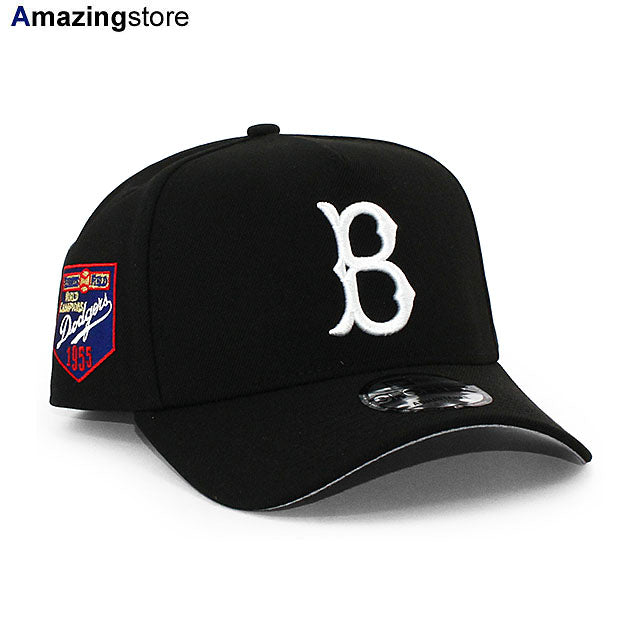 ニューエラ キャップ 9FORTY ブルックリン ドジャース MLB 1955 WORLD SERIES CHAMPIONS GREY BOTTOM A-FRAME SNAPBACK CAP BLACK