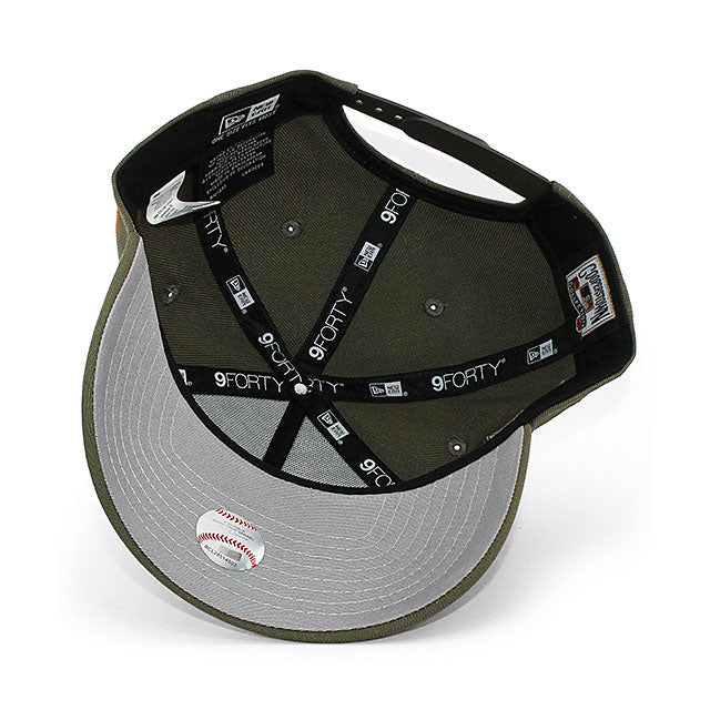 ニューエラ キャップ 9FORTY ニューヨーク ヤンキース MLB 1999 WORLD SERIES GREY BOTTOM A-FRAME SNAPBACK CAP OLIVE