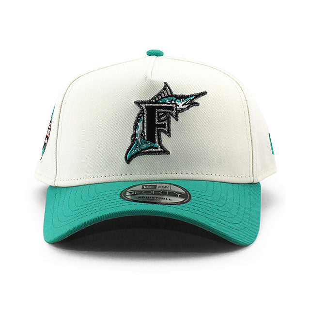ニューエラ キャップ 9FORTY フロリダ マーリンズ MLB 2003 WORLD SERIES GREY BOTTOM A-FRAME SNAPBACK CAP CREAM