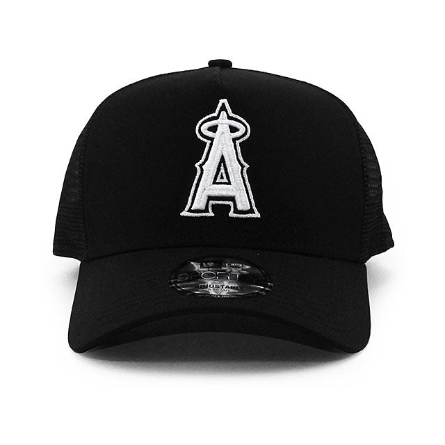 ニューエラ メッシュキャップ 9FORTY ロサンゼルス エンゼルス MLB A-FRAME TRUCKER MESH CAP BLACK