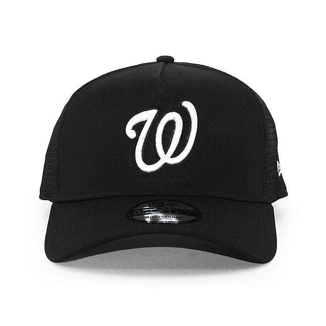 ニューエラ メッシュキャップ 9FORTY ワシントン ナショナルズ MLB A-FRAME TRUCKER MESH CAP BLACK