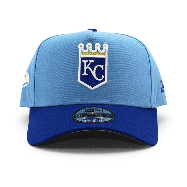 ニューエラ キャップ 9FORTY カンザスシティ ロイヤルズ MLB GREY BOTTOM A-FRAME SNAPBACK CAP BLUE