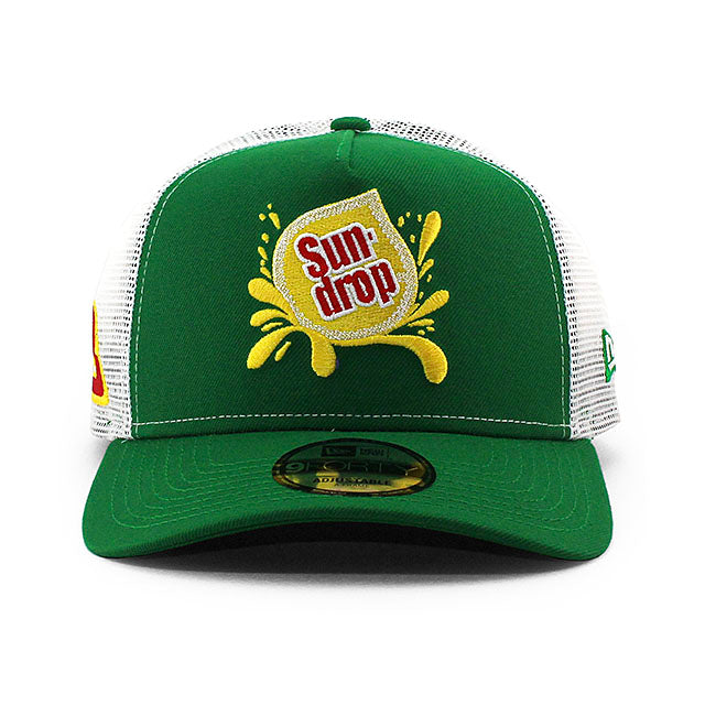 ニューエラ メッシュキャップ 9FORTY ナスカー デイル アーンハート ジュニア SUN DROP A-FRAME TRUCKER MESH CAP GREEN