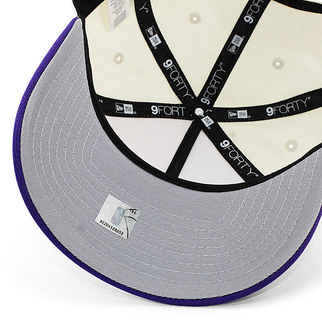 ニューエラ キャップ 9FORTY ロサンゼルス レイカーズ 2000 NBA FINALS GREY BOTTOM A-FRAME SNAPBACK CAP CREAM